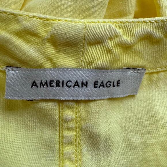 AMERICAN EAGLE Popover Sleeveless Tank Ruffle Sun Dress Soft Yellow Medium - Picture 6 of 6